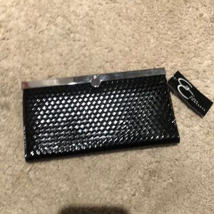 Purse / wallet / black & silver brand new